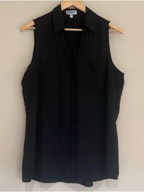 EXPRESS Black Portfino Sleeveless Blouse Size Large